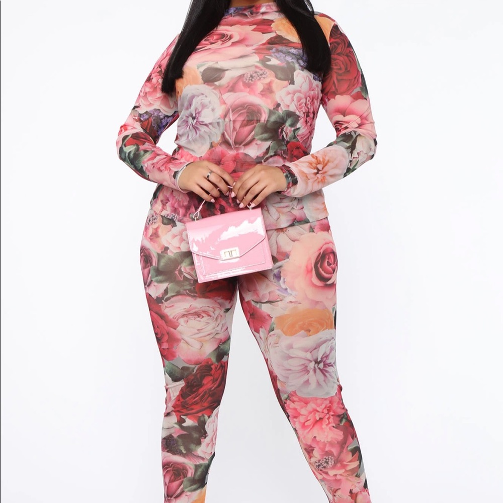 Fashion Nova Blooming Miami Pant Set